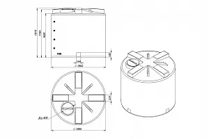 Пластиковая емкость ЭкоПром TH 5000 с откидной крышкой (Черный) 2